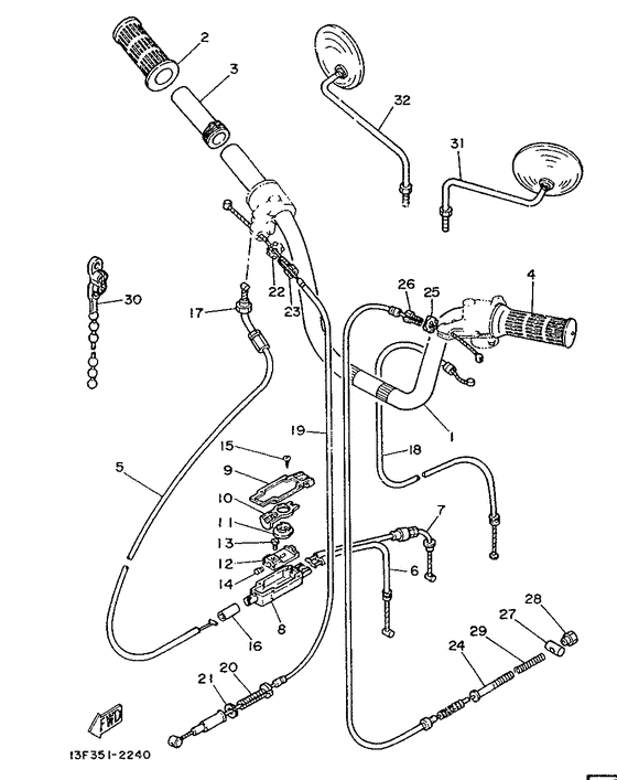 Steering handle & cable