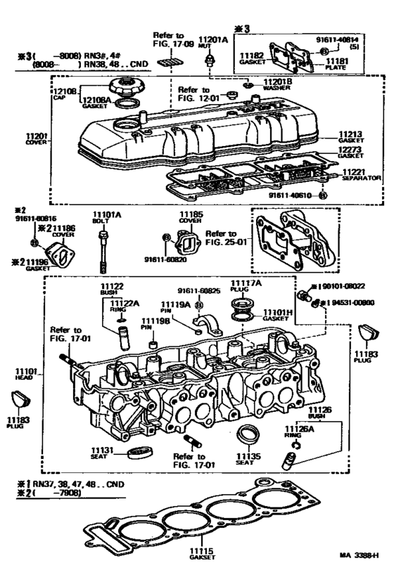 Cylinder Head for 1981 - 1983 Toyota PICKUP RN38 | U.S.A. sales region