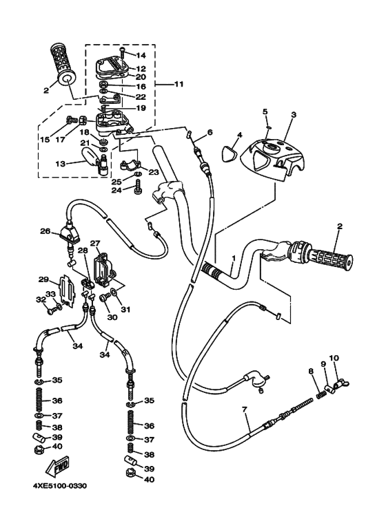 Steering handle & cable