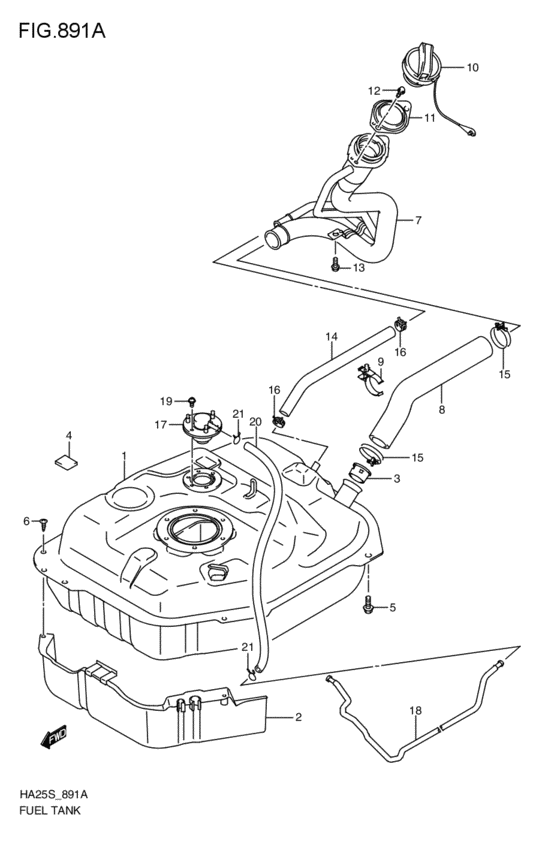 fuel tank for 2009 2011 Suzuki ALTO/ASTAR/CELERIO HA25S Japan