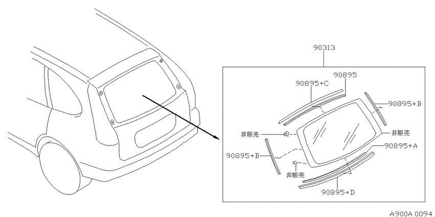 Back door panel & fitting