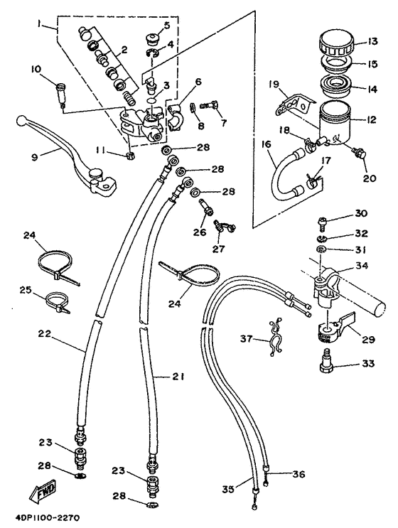 Front master cylinder