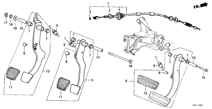Clutch pedal/brake pedal
