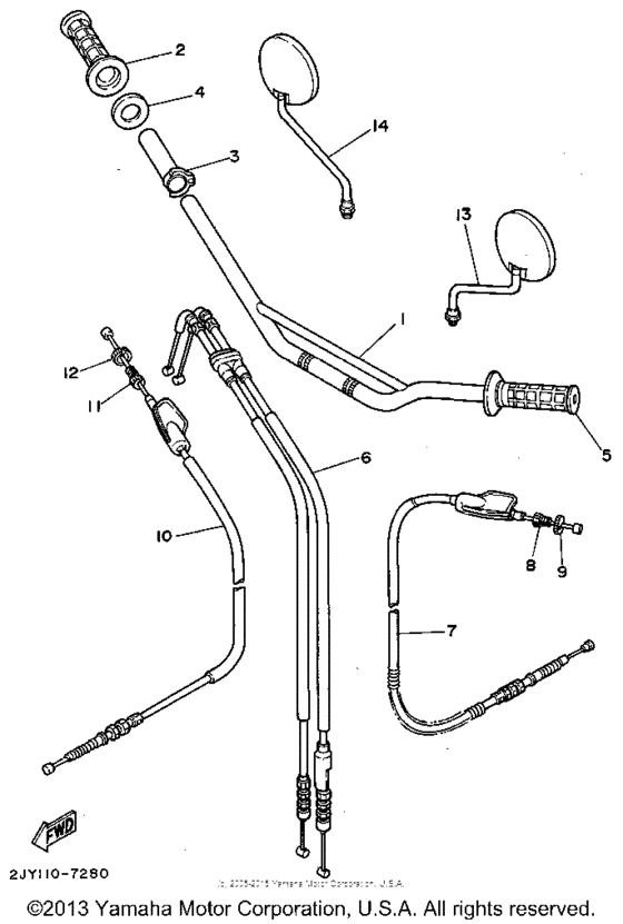 Steering handle & cable
