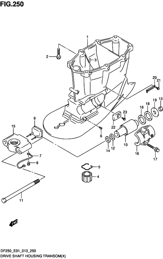 Drive shaft housing transom
