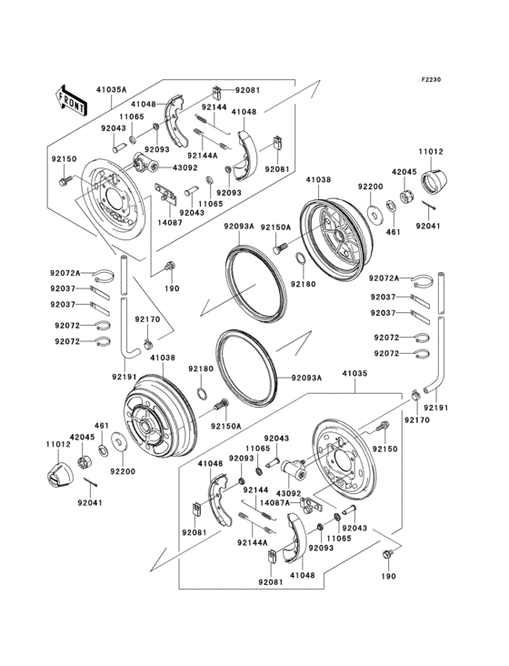 Front hubs/brakes