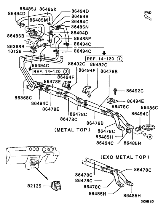 Rear heater unit & piping