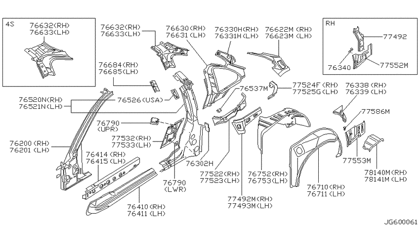 Body side panel