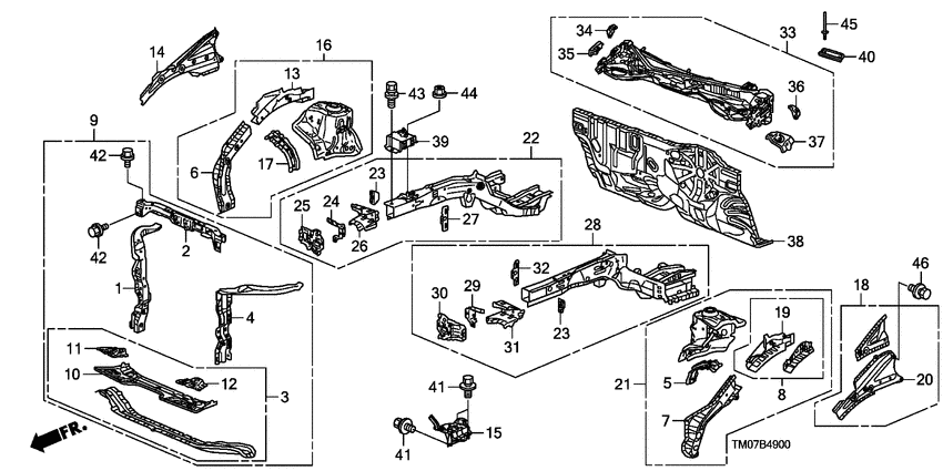 Front bulkhead/dashboard