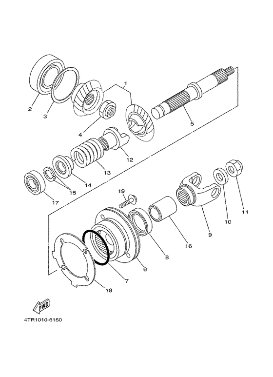 Middle drive gear