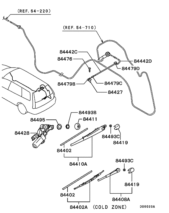Rear window wiper & washer