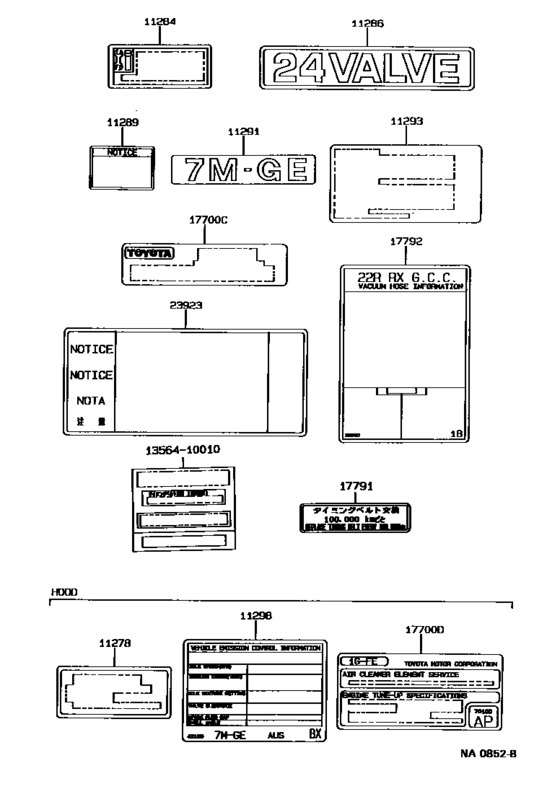Caution Plate & Name Plate (Engine)