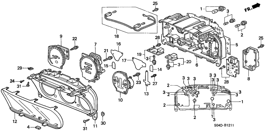 Combination meter components