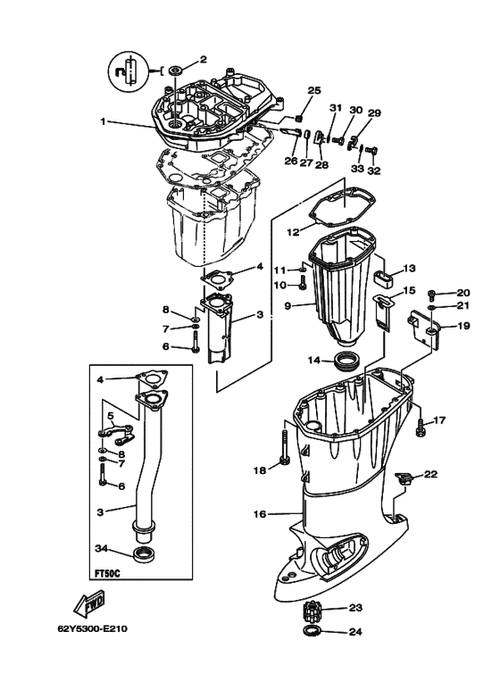 Upper casing