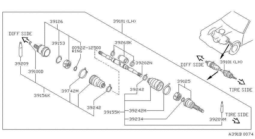 Front drive shaft (ff)