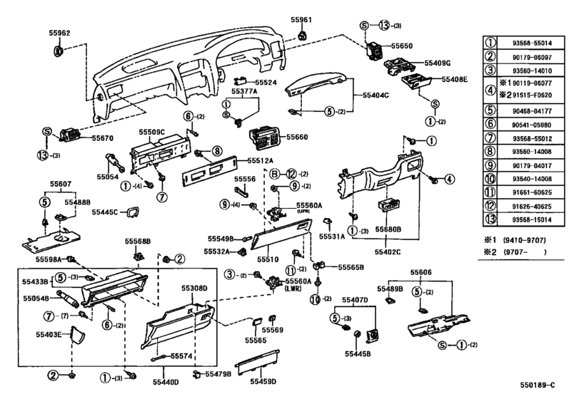 Instrument Panel & Glove Compartment
