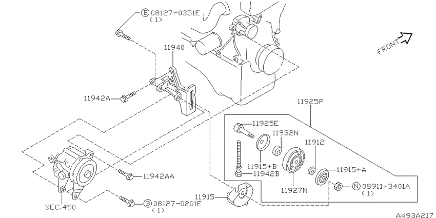 Power steering pump mounting