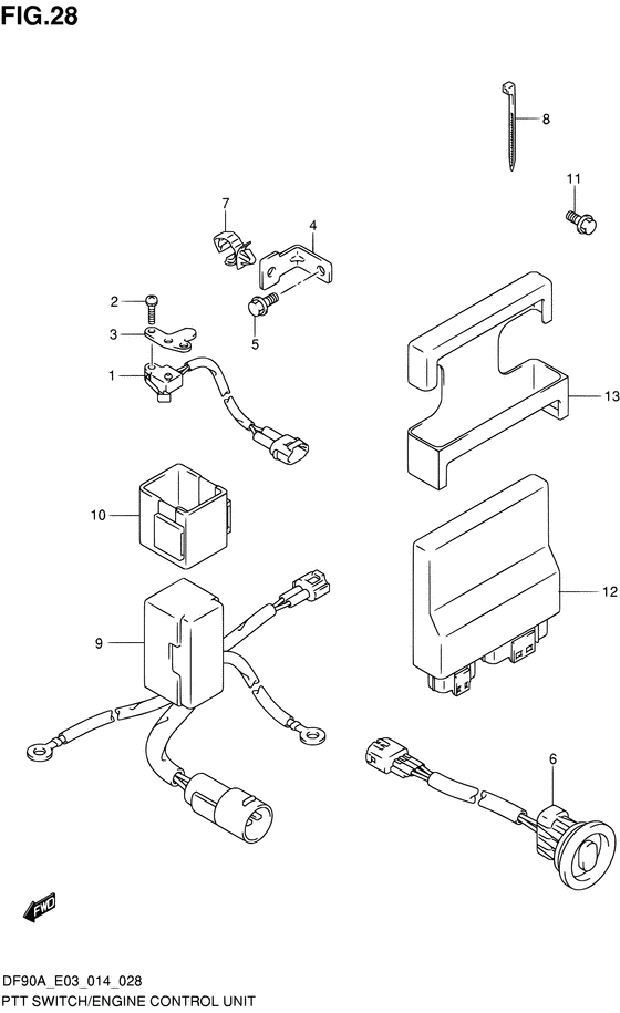 Ptt switch/engine control unit