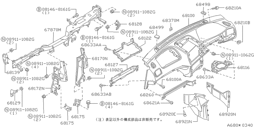 Instrument panel, pad & cluster lid