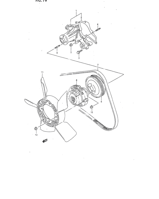 Water pump and cooling fan