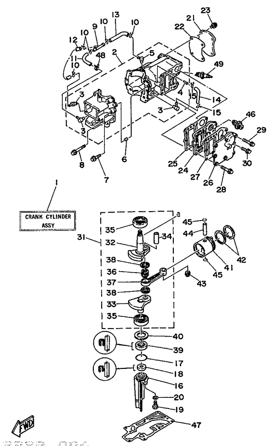 Cylinder. crankcase