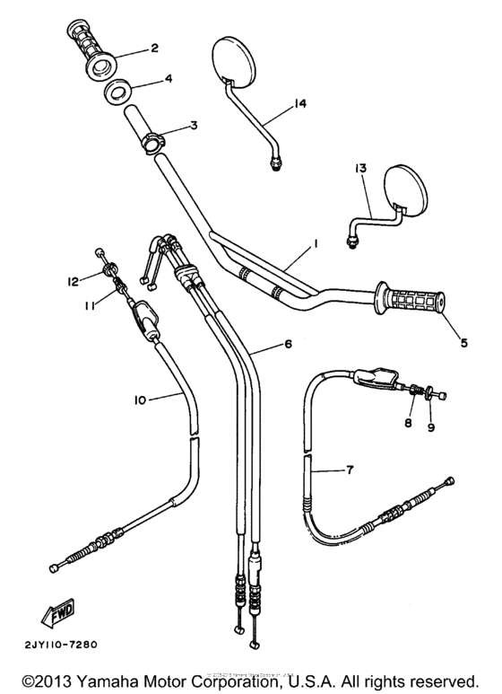 Steering handle & cable