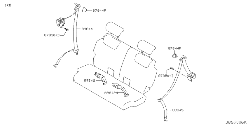 Rear seat belt