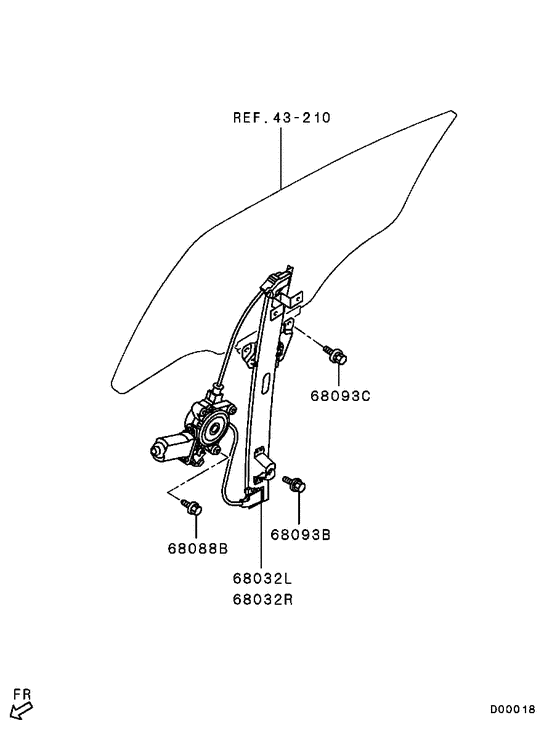 Rear door window regulator