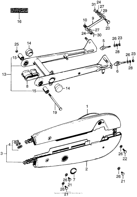 Swingarm + chain case