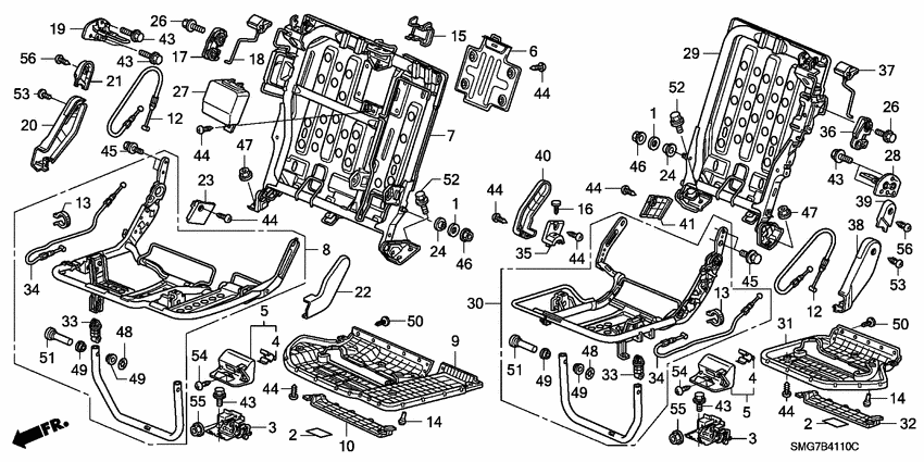 Rear seat components