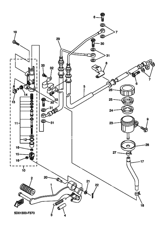 Rear master cylinder