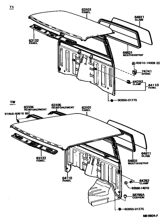 Roof Panel & Back Panel