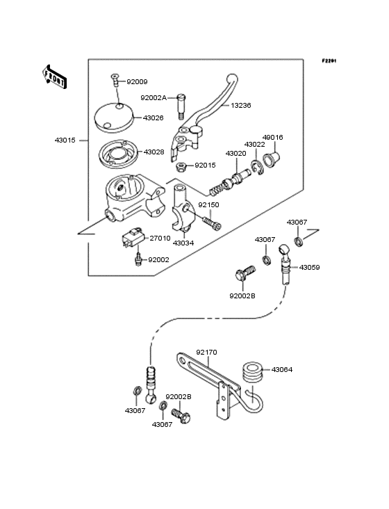 Front master cylinder