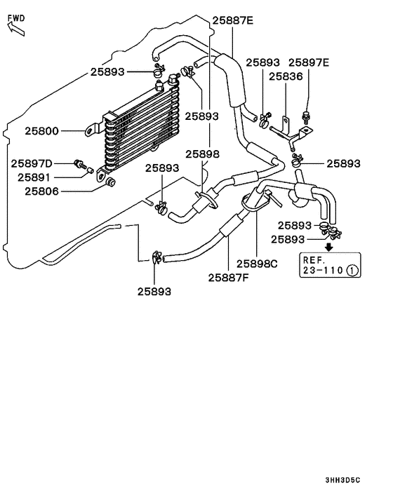 A/t oil cooler & tube