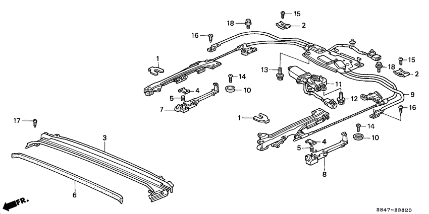 Sliding roof components
