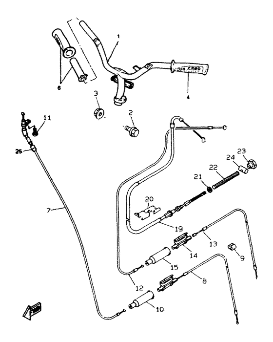 Steering handle & cable