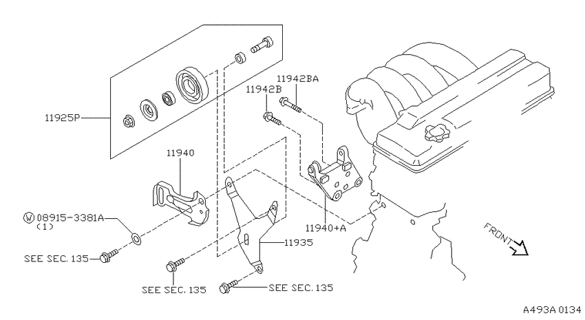 Power steering pump mounting