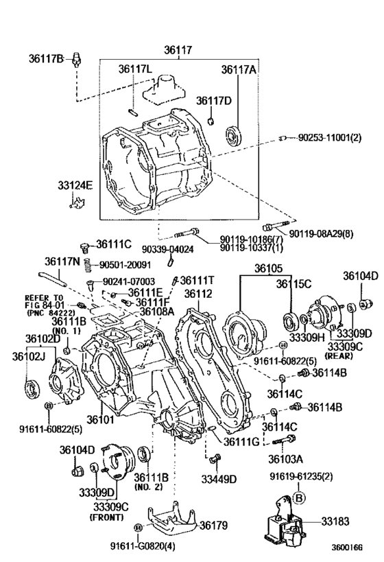 Transfer Case & Extension Housing for 1996 2002 Toyota LAND CRUISER