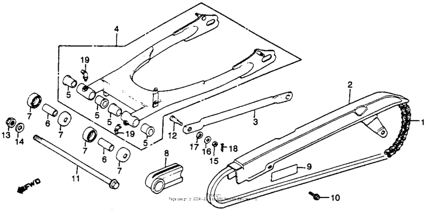 Swingarm + chain case 82