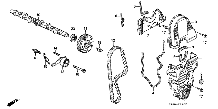 Camshaft/timing belt