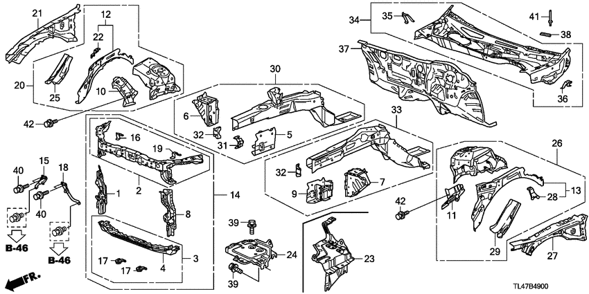 Front bulkhead/dashboard
