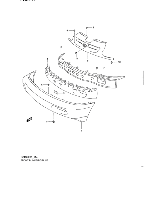 Front bumper and grille