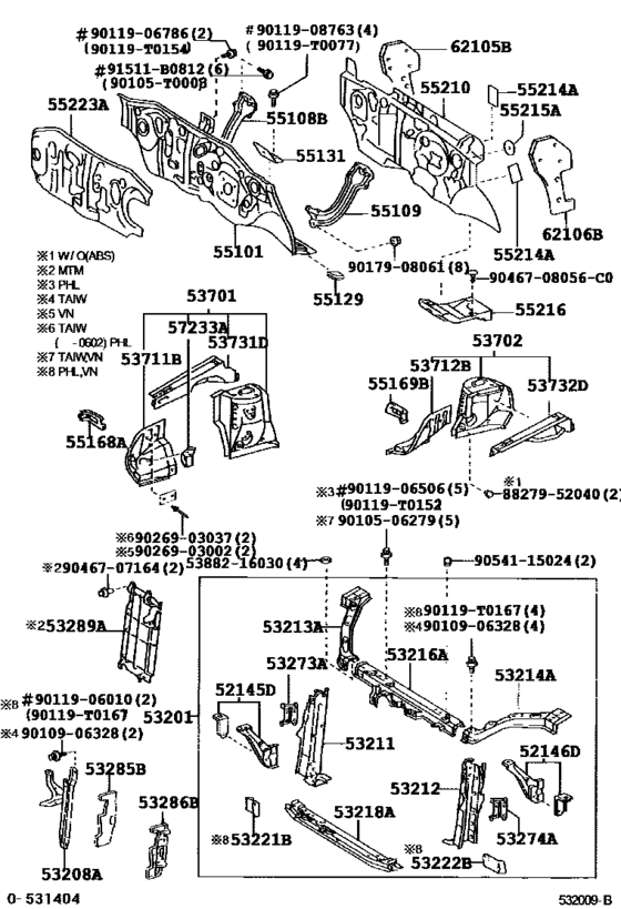 Front Fender Apron & Dash Panel