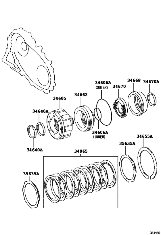 Transfer Direct Clutch, Low Brake & Support