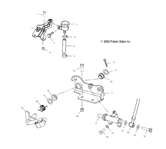 Rear brake master cylinder