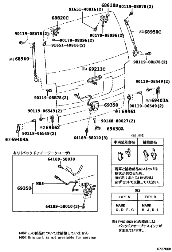Back Door Lock & Hinge