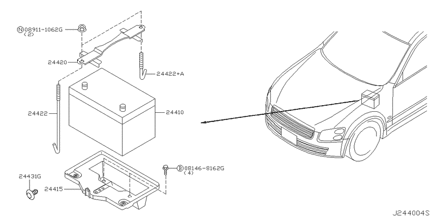 Battery & battery mounting