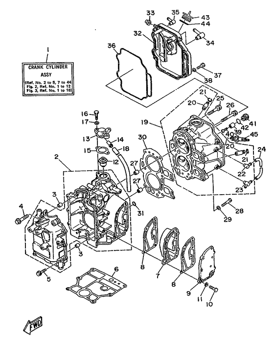 Cylinder. crankcase