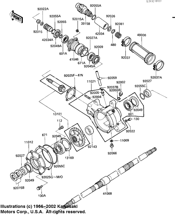 Drive shaft/final gears/rear axle