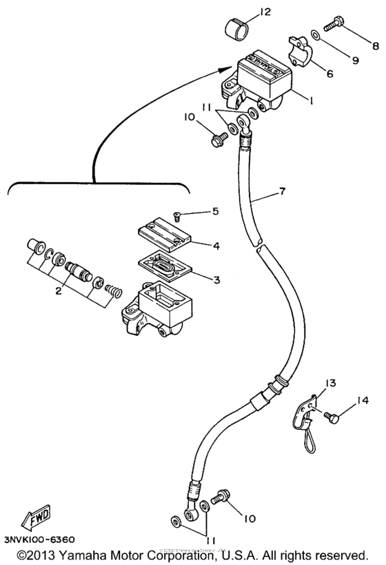 Front master cylinder